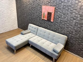 Sofa Cama En Gris Terciopelo Moderno Modelo Zoe