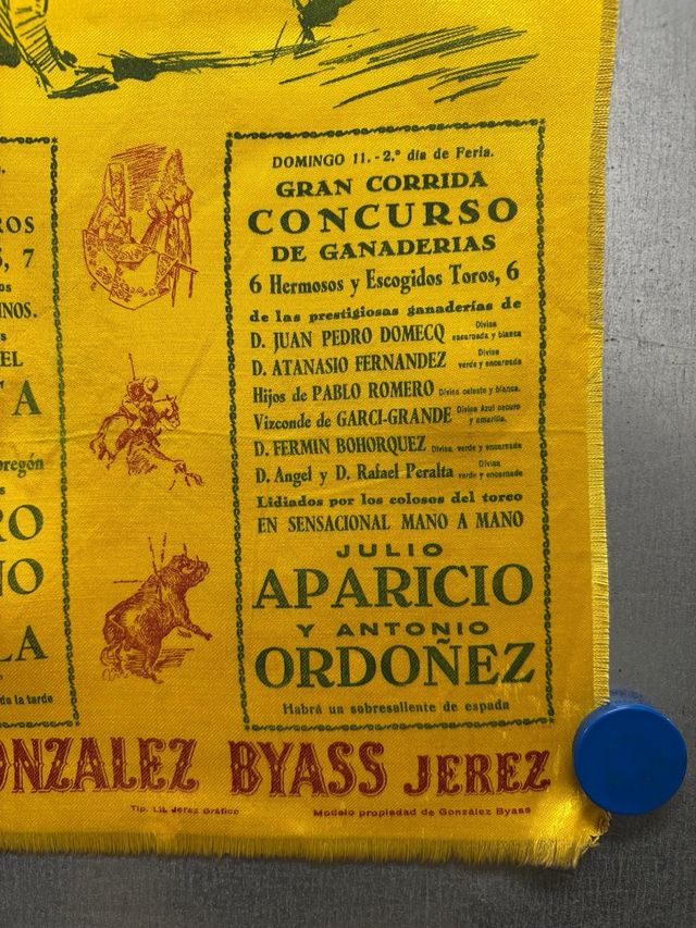 Cartel Toros en seda, Jerez de la Frontera, 1960