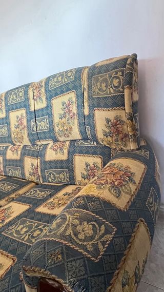 Sofás vintage floral azul y beige