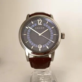 Reloj Cross Esfera Azul Correa Marrón