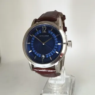 Reloj Cross Esfera Azul Correa Marrón
