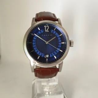Reloj Cross Esfera Azul Correa Marrón
