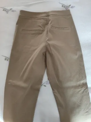 Pantalón Mango Beige Mujer