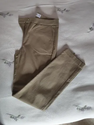 Pantalón Mango Beige Mujer