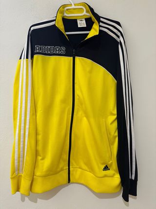 Chaqueta Deportiva Adidas Negra y Amarilla Talla M