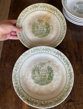 Lote 15 Platos Cartuja de Sevilla Antiguos