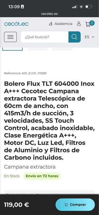 Campana extractora Cecotec