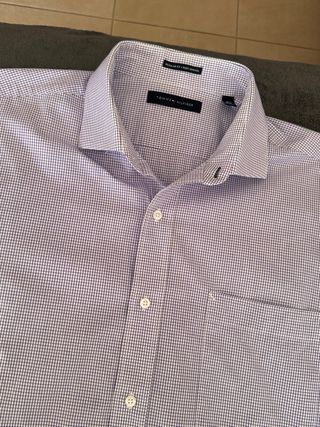 Camisa Tommy Hilfiger Morada Cuadros talla L