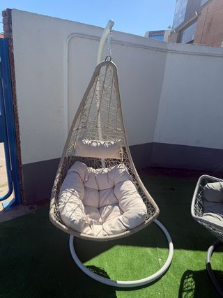 2x1 Sillones Colgantes Mimbre y Metal