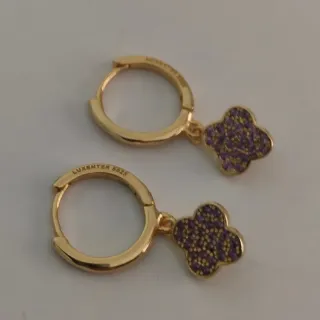 Pendientes Aro Luxenter Trébol Circonitas Dorados