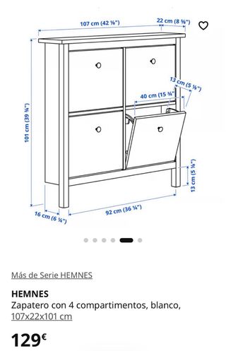 Zapatero Ikea 4 compartimentos