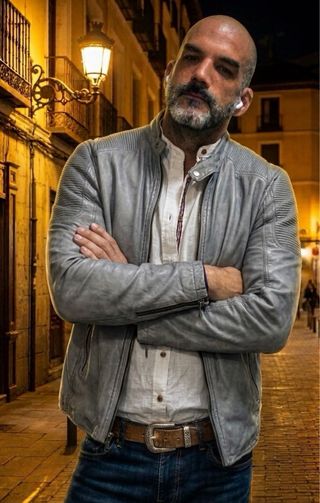 Chaqueta de Piel Goosecraft Gris Talla L