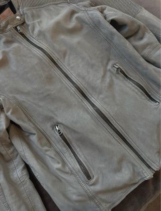 Chaqueta de Piel Goosecraft Gris Talla L