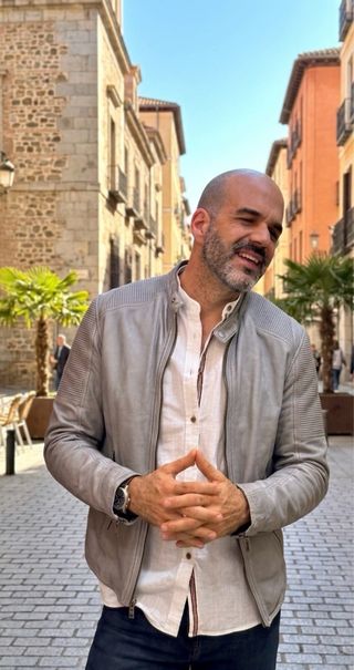 Chaqueta de Piel Goosecraft Gris Talla L