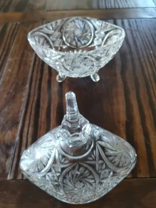 Centro de Mesa de Cristal Tallado