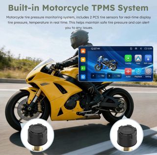 Carpuride 603D + TPMS Moto 6.3” GPS IP67 + Cámaras