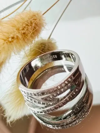 Anillo Plata Talla Grande Ajustable