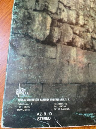 Disco Vinilo Benito Lertxundi Elkar 1ª Press