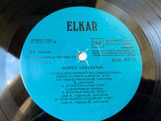 Disco Vinilo Benito Lertxundi Elkar 1ª Press