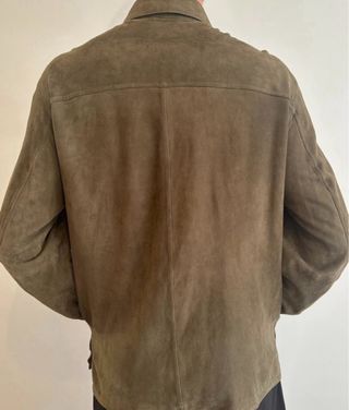 Sobrecamisa Massimo Dutti Piel Verde Talla L