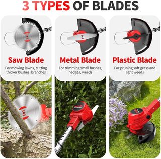 Desbrozadora Eléctrica 24V con 3 Cuchillas