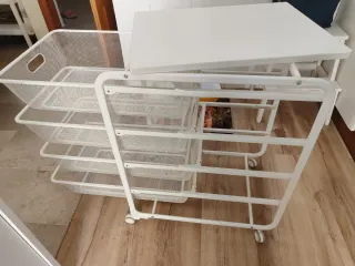 Carrito 4 cajones blanco