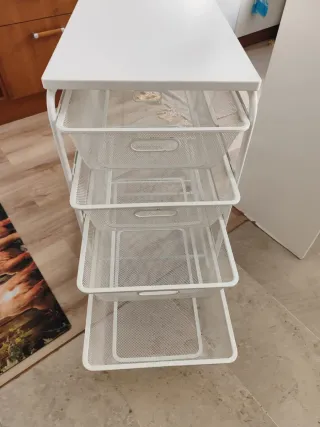 Carrito 4 cajones blanco