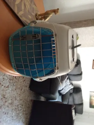 Transportín perro/gato azul y blanco