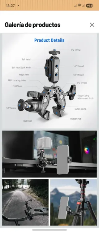 Pinza Neewer para Fotografía y Videografía
