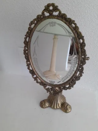 Specchio da tavolo vintage dorato