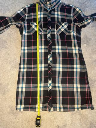 Camisa de cuadros larga mujer