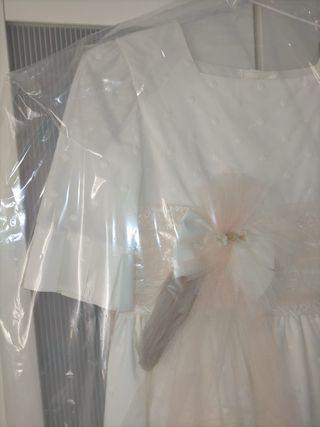 Vestido de Comunión Blanco y Cancán