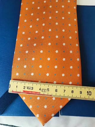 Cravatta E. Marinella Arancione Pois Bianchi
