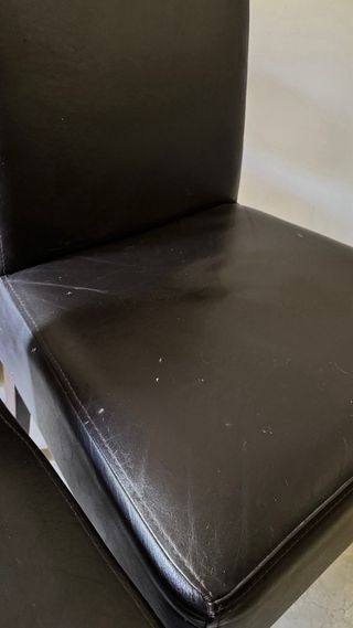 6 Sedie da Pranzo in Pelle Marrone Scuro