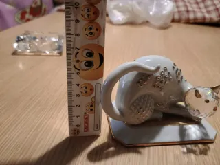 Gatto in ceramica con cristallo