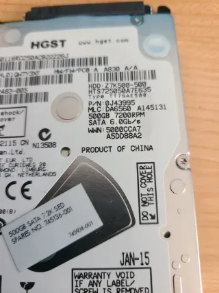 Lote componentes PC: SSD, CPU, HDD, RAM