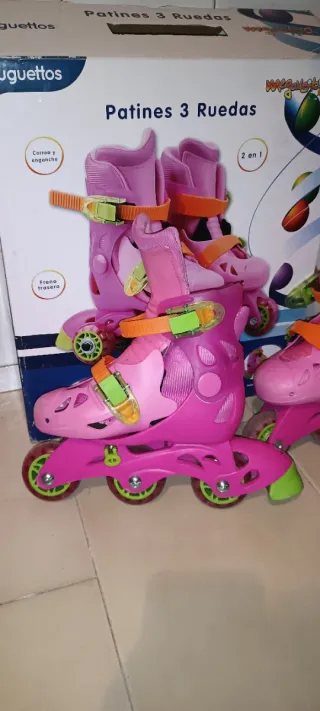 Patines 3 Ruedas Niña Ajustables Rosa