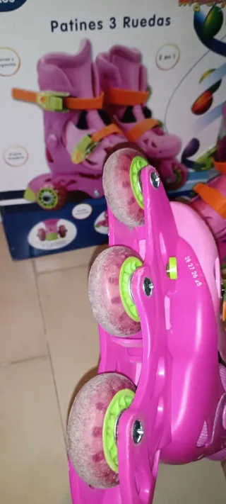 Patines 3 Ruedas Niña Ajustables Rosa