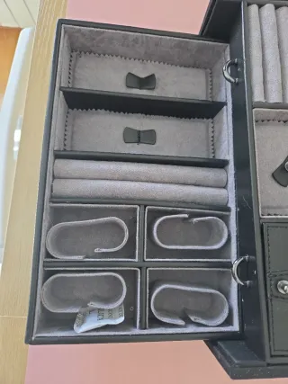 Joyero 2 pisos espejo y cerradura