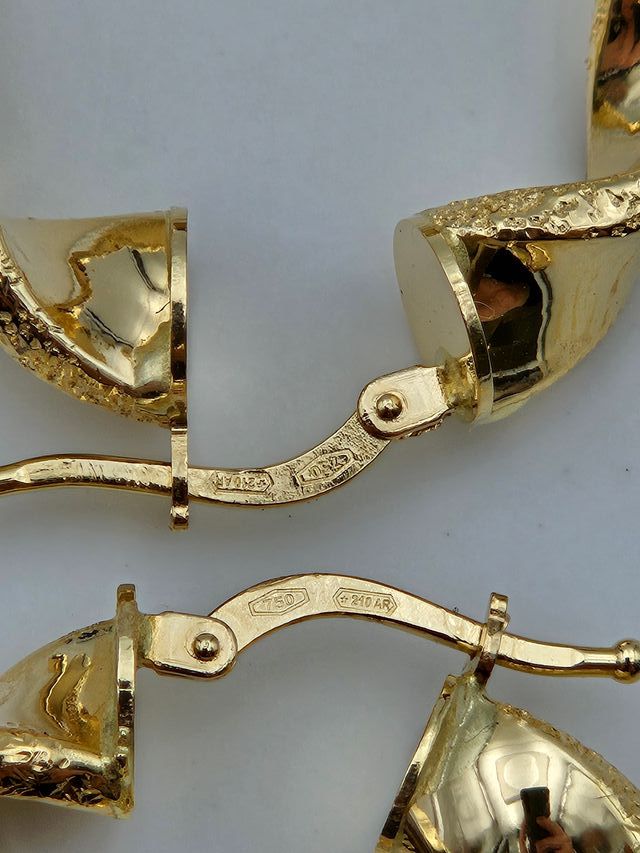 Pendientes Aretes Argollas de oro 18k, 4,34gr, 3cm