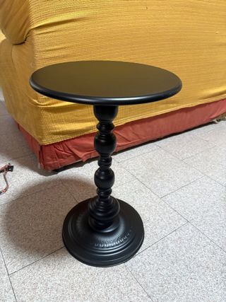 Tavolino rotondo in metallo nero 53cm