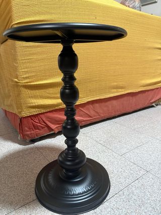 Tavolino rotondo in metallo nero 53cm