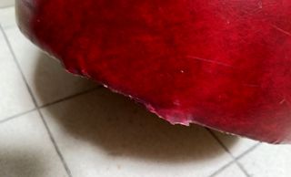 Antiguo PUFF Vintage con TAPA color ROJO - MADRID