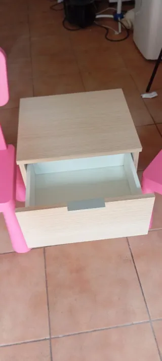 Lote de 2 Sillas Infantiles Rosas con oso y mesita