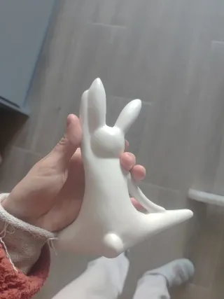Figura Conejito Yoga Blanco Cerámica