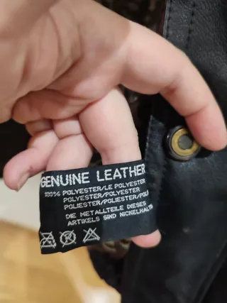 Cazadora Cuero Vintage Negra Talla 54