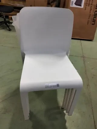 Set 4 Sedie da Giardino Grana Bianche Shaf