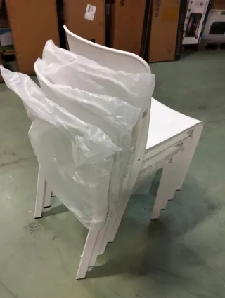 Set 4 Sedie da Giardino Grana Bianche Shaf