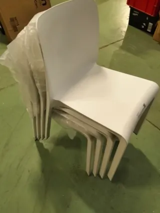 Set 4 Sedie da Giardino Grana Bianche Shaf