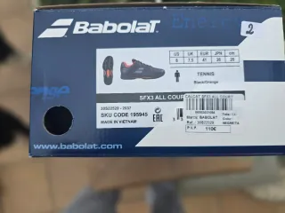 Zapatillas Tenis/Padel Babolat Negras Naranja
